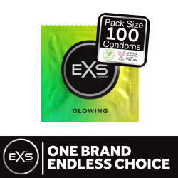 EXS Préservatifs phosphorescents Glowing 53mm x100